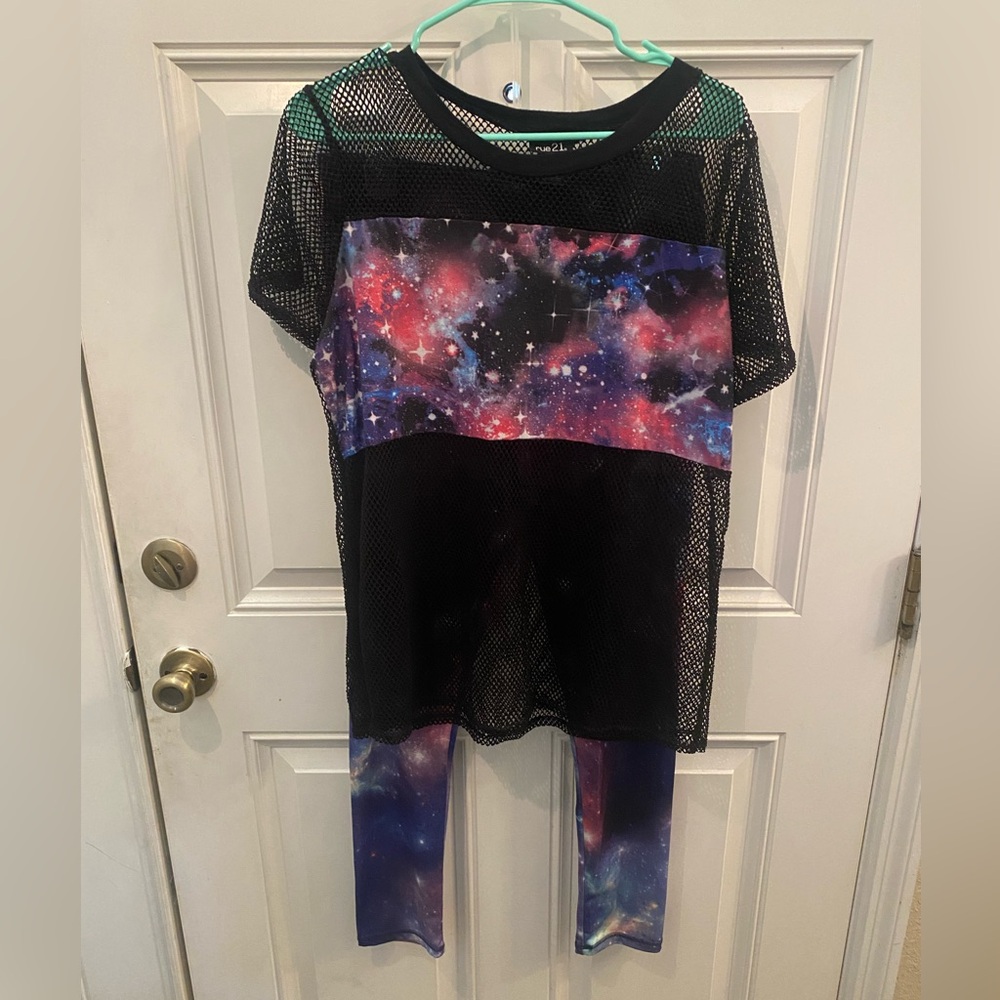 Forever 21 Cosmic Mesh Top and Leggings
